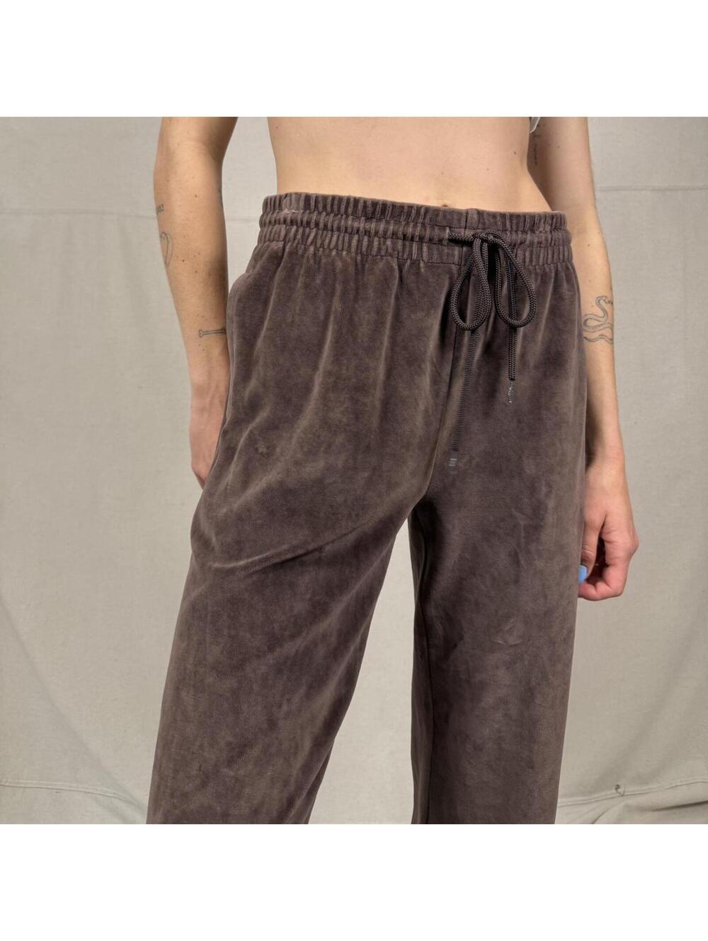 TNA Velour Joggers – Chocolate Brown, Size M